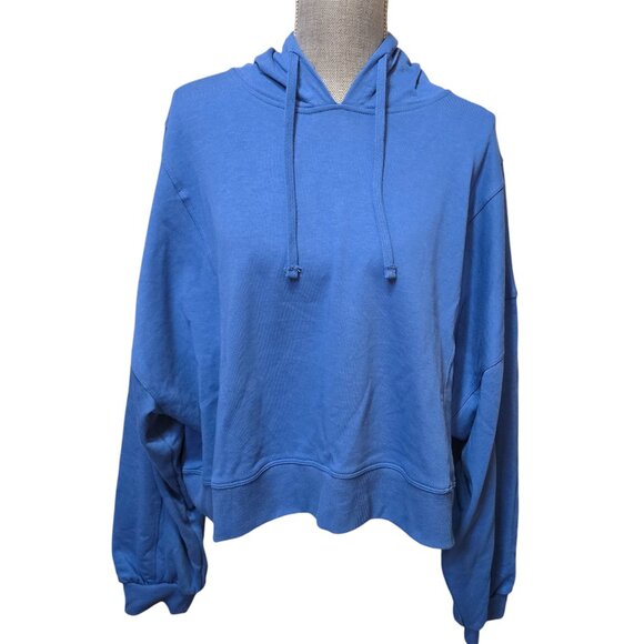 Torrid Love Sick Plus Size 3X Oversized Cropped Blue Hoodie Top NWT MSRP $49 - Picture 1 of 5
